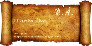 Mikuska Ákos névjegykártya